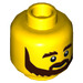 LEGO Jaune Garbage Homme Grant Minifigurine Tête (Montant solide encastré) (3626 / 16120)