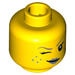 LEGO Yellow Genie Girl Head with Silver Lipstick, Winking and Freckles (Recessed Solid Stud) (3626 / 18194)