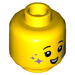 LEGO Yellow Girl with Pony Shirt Minifigure Head (Recessed Solid Stud) (3626 / 68062)