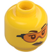 LEGO Yellow Gracie Goodhart Head With Orange Goggles (Recessed Solid Stud) (3626 / 73665)