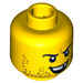 LEGO Yellow Grin with Missing Tooth and Stubble Head (Recessed Solid Stud) (14351 / 16693)