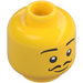 LEGO Yellow Grocer Minifigure Head (Recessed Solid Stud) (3626 / 98336)