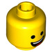 LEGO Jaune Casque Emmet Minifigurine Tête (Montant solide encastré) (3626 / 15893)