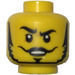 LEGO Yellow Head Dual Sided Black Eyebrows, Moustache and Beard, Raised Right Eyebrow (Recessed Solid Stud) (3626)