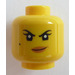 LEGO Gelb Kopf Weiblich Schwarz Eyebrows und Beauty Mark (Vertiefte feste Noppen) (3626)