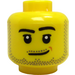 LEGO Jaune Tête Mâle avec Smirk et Barbe Chaume (Montant solide encastré) (3626 / 37487)