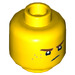 LEGO Jaune Tête Reddish Marron Eyebrows et Freckles Paterne (Montant solide encastré) (3626 / 33849)