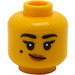 LEGO Yellow Head with Black Eyebrows and Beauty Mark (Recessed Solid Stud) (3626 / 83441)