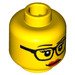 LEGO Yellow Head With Black Glasses (Recessed Solid Stud) (3626 / 13506)