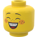 LEGO Yellow Head with Bright Light Orange Cheeks and Smile with Braces (Recessed Solid Stud) (3626 / 96720)