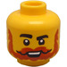 LEGO Yellow Head with Dark Orange Moustache and Beard (Recessed Solid Stud) (3274 / 103184)