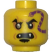 LEGO Jaune Diriger avec Dark Purple Snake Tattoo, Droite Eyebrow Scar, Open Mouth avec Fangs (Goujon solide encastré) (3626)