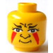 LEGO Yellow Head with Face Paint with Red Triangles (Safety Stud) (3626)