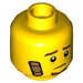 LEGO Yellow Head with Goatee and Bandage Strip (Recessed Solid Stud) (3626 / 66157)