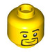 LEGO Gelb Kopf mit Goatee und Hearing Device (Einbau-Vollbolzen) (3626 / 101368)