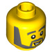 LEGO Jaune Diriger avec Grey Diriger Beard, Opened Mouth (Goujon solide encastré) (14910 / 51519)