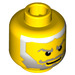 LEGO Yellow Head with Grey to White fading Beard and White Pupils (Safety Stud) (3626 / 50008)