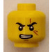 LEGO Yellow Head with Gritted Teeth and Scar on Left Eye (Kai) (Recessed Solid Stud) (3626)