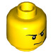 LEGO Jaune Tête avec Casque (Montant solide encastré) (3626 / 43230)