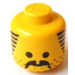 LEGO Gelb Kopf mit Moustache und Stubble (Solider Bolzen)