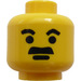 LEGO Jaune Tête avec Moustache (Clou de sécurité) (3626)