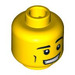 LEGO Yellow Head with Opened Mouth with Wide Grin, Cheek Lines (Safety Stud) (3626)