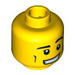 LEGO Yellow Head with Opened Mouth with Wide Grin, Cheek Lines (Safety Stud) (3626 / 90945)