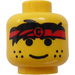 LEGO Yellow Head with Red Headband, Black Hair, and Freckles (Safety Stud) (3626)