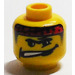 LEGO Giallo Testa con Rosso Fascia per capelli, Crooked Bocca (Perno di sicurezza) (3626)