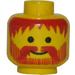 LEGO Yellow Head with Red Moustache and Hair (Safety Stud) (3626)