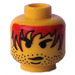 LEGO Yellow Head with Serious Expression, Red Hair and Stubble (Safety Stud) (3626 / 83697)