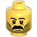 LEGO Gelb Kopf mit Serious Expression, Dick Mustache und Stoppel (Sicherheitsnoppe) (3626)