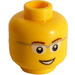 LEGO Geel Hoofd met Zilver Bril en Open Mond Smile (Verzonken solide nop) (3626 / 89164)