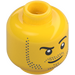 LEGO Žlutá Hlava s Smirk a Strniště Vousy (Zapuštěný pevný cvoček) (3626 / 37501)