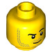 LEGO Geel Hoofd met Smirk en Stubble Beard (Verzonken Solid Stud) (3626 / 37501)
