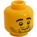 LEGO Yellow Head with Stubble and Smile (Recessed Solid Stud) (3626 / 100989)