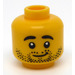 LEGO Yellow Head with Stubble and Smile (Recessed Solid Stud) (3626 / 100989)