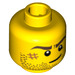 LEGO Yellow Head with Stubble, Scar and Crooked Smile (Recessed Solid Stud) (10260 / 14759)