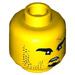 LEGO Geel Hoofd met Stubble, Klein Beard en Scar (Verzonken Solid Stud) (3626 / 34089)