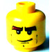 LEGO Yellow Head with Thick Brown Eyebrows (Safety Stud) (3626)