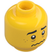 LEGO Yellow Helicopter Pilot - Allen Koenigsberg Minifigure Head (Recessed Solid Stud) (3626 / 99045)