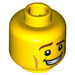 LEGO Yellow Heroic Knight Head (Safety Stud) (3626 / 11487)