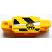 LEGO Gelb Scharnier Backstein 1 x 2 Vertikale Verriegeln Doppelt mit Schwarz und Gelb Danger Streifen und &#039;WR&#039; Logo Aufkleber (30386)