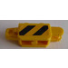LEGO Yellow Hinge Brick 1 x 2 Vertical Locking Double with Black and Yellow Danger Stripes on Both Sides Sticker (30386)
