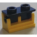 LEGO Gelb Scharnier Backstein 1 x 2 mit Schwarz oben Platte (3937 / 3938)