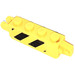 LEGO Geel Scharnier Steen 1 x 4 Vergrendelings Dubbele met Zwart en Geel Danger Strepen (Both Sides) Sticker (30387 / 54661)