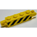 LEGO Geel Scharnier Steen 1 x 4 Vergrendelings Dubbele met Zwart en Geel Danger Strepen Aan Both Sides Sticker (30387)
