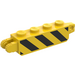 LEGO Gelb Scharnier Backstein 1 x 4 Verriegeln Doppelt mit Schwarz Streifen (30387)