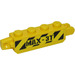 LEGO Jaune Charnière Brique 1 x 4 Verrouillage Double avec danger Rayures et &#039;MAX-3T&#039; Autocollant (30387)