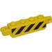 LEGO Yellow Hinge Brick 1 x 4 Locking Double with Danger stripes on both sides Sticker (30387)